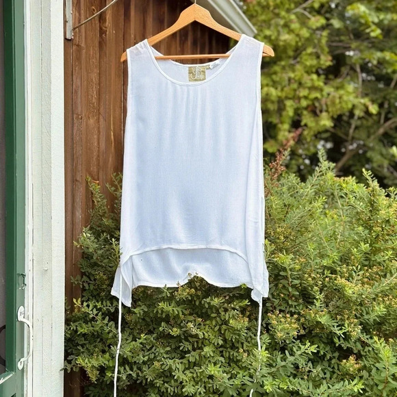 Sleeveless semi sheer summer top/cover up - size  S - Picture 1 of 5